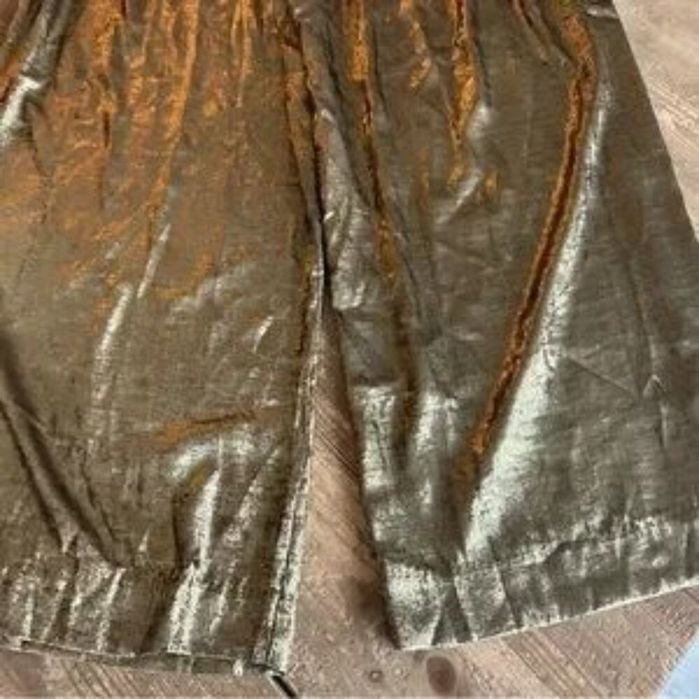 Dylanlex Pants Metallic Gold Wide Leg Cozy Pant XS - Picture 14 of 14